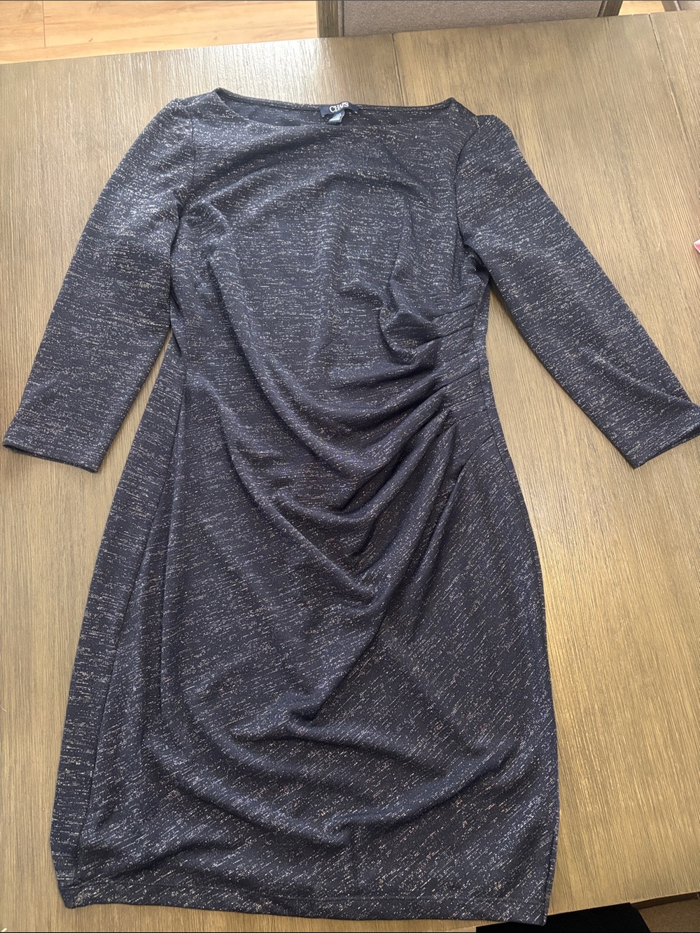 Navy Metallic Dress - 4 way stretch